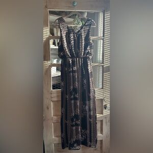 Maurices |  Black and Coral Boho Floral Maxi